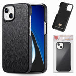 Custodia per telefono con retro in pelle Litchi Oil Edge, For iPhone 15