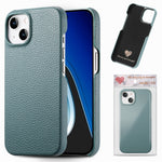 Custodia per telefono con retro in pelle Litchi Oil Edge, For iPhone 15