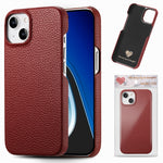 Custodia per telefono con retro in pelle Litchi Oil Edge, For iPhone 15