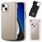 Custodia per telefono con retro in pelle Litchi Oil Edge, For iPhone 15