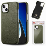 Custodia per telefono con retro in pelle Litchi Oil Edge, For iPhone 15