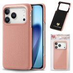 Custodia per iPhone 15 Pro Max con retro in pelle Litchi