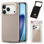 Custodia per iPhone 15 Pro Max con retro in pelle Litchi