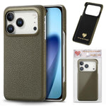 Custodia per iPhone 15 Pro Max con retro in pelle Litchi