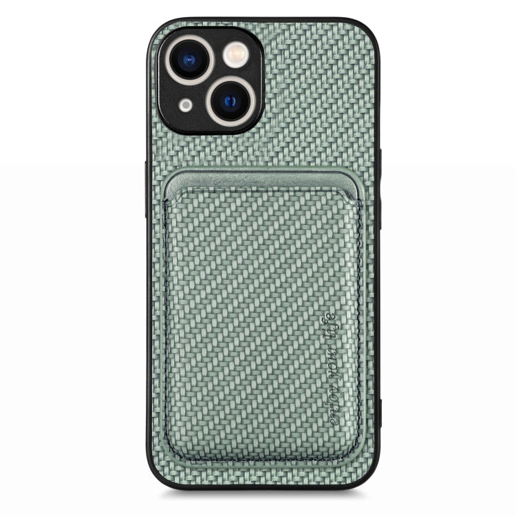Custodia per telefono Magsafe con scheda in pelle in fibra di carbonio, For iPhone 15