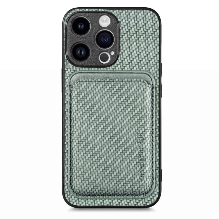 Custodia per telefono Magsafe con scheda in pelle in fibra di carbonio, For iPhone 16, For iPhone 15 Pro Max, For iPhone 15 Pro, For iPhone 15 Plus