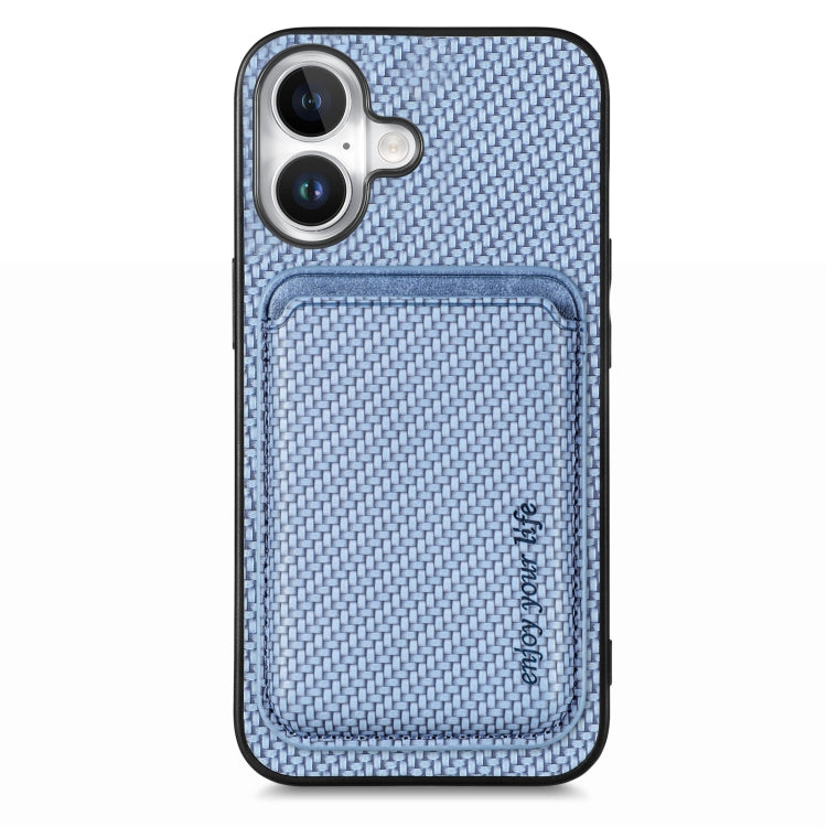 Custodia per telefono Magsafe con scheda in pelle in fibra di carbonio, For iPhone 16, For iPhone 15 Pro Max, For iPhone 15 Pro, For iPhone 15 Plus