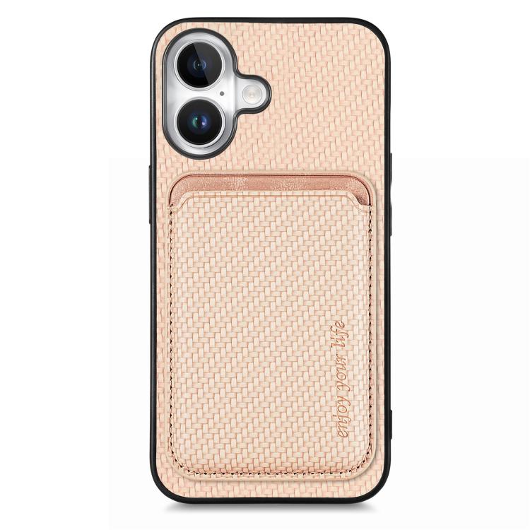 Custodia per telefono Magsafe con scheda in pelle in fibra di carbonio, For iPhone 17e / 16e, For iPhone 17 Pro Max, For iPhone 17 Pro, For iPhone 17