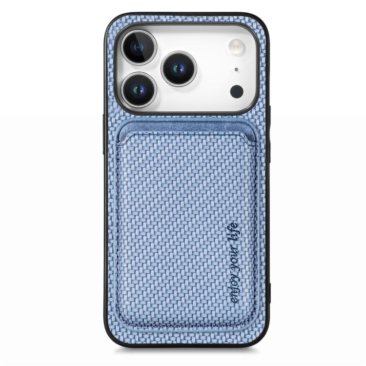 Custodia per telefono Magsafe con scheda in pelle in fibra di carbonio, For iPhone 17e / 16e, For iPhone 17 Pro Max, For iPhone 17 Pro, For iPhone 17