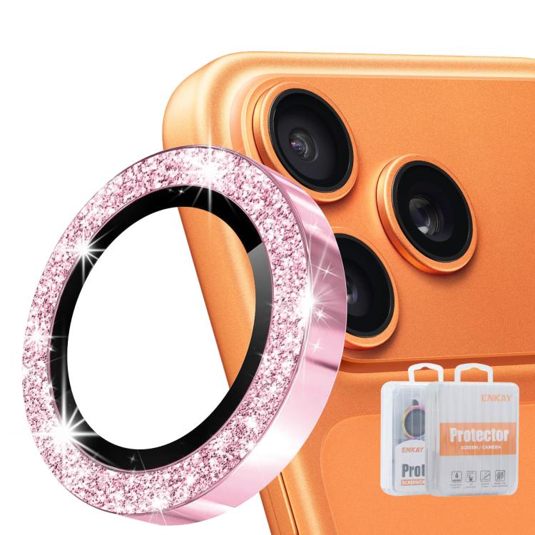 ENKAY Hat-Prince Glitter Lente posteriore Pellicola in vetro temperato in lega di alluminio, For iPhone 17 Pro / 17 Pro Max, For iPhone 17, For iPhone Air