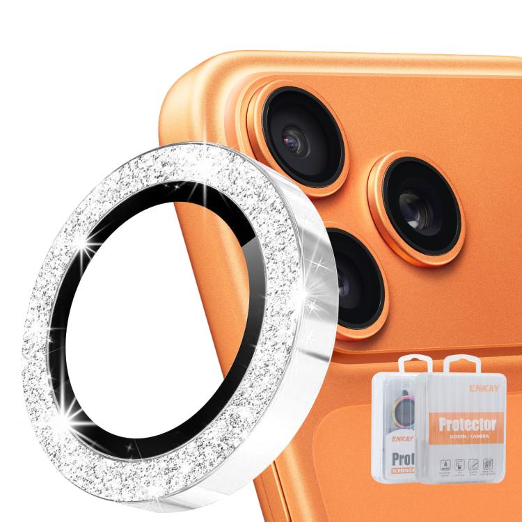 ENKAY Hat-Prince Glitter Lente posteriore Pellicola in vetro temperato in lega di alluminio, For iPhone 17 Pro / 17 Pro Max, For iPhone 17, For iPhone Air