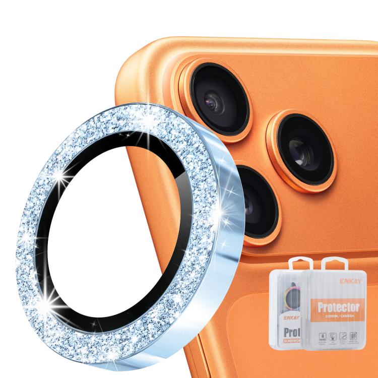 ENKAY Hat-Prince Glitter Lente posteriore Pellicola in vetro temperato in lega di alluminio, For iPhone 17 Pro / 17 Pro Max, For iPhone 17, For iPhone Air