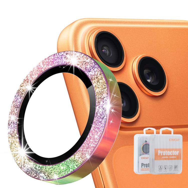 ENKAY Hat-Prince Glitter Lente posteriore Pellicola in vetro temperato in lega di alluminio, For iPhone 17 Pro / 17 Pro Max, For iPhone 17, For iPhone Air
