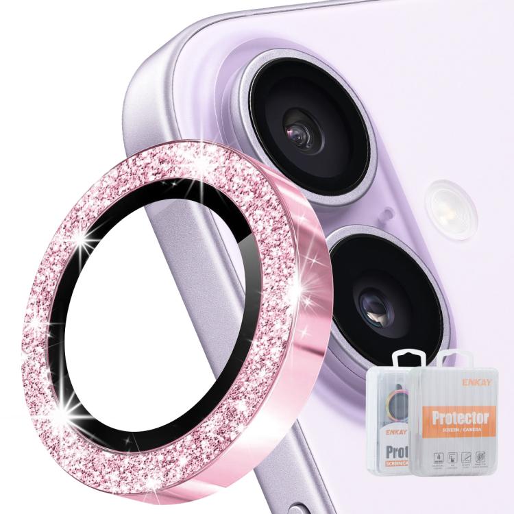 ENKAY Hat-Prince Glitter Lente posteriore Pellicola in vetro temperato in lega di alluminio, For iPhone 17 Pro / 17 Pro Max, For iPhone 17, For iPhone Air