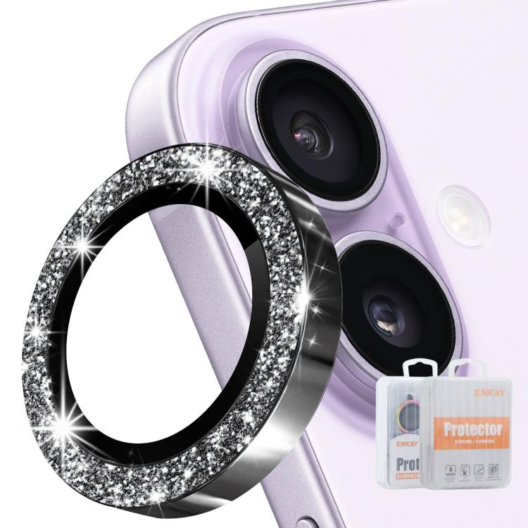 ENKAY Hat-Prince Glitter Lente posteriore Pellicola in vetro temperato in lega di alluminio, For iPhone 17 Pro / 17 Pro Max, For iPhone 17, For iPhone Air