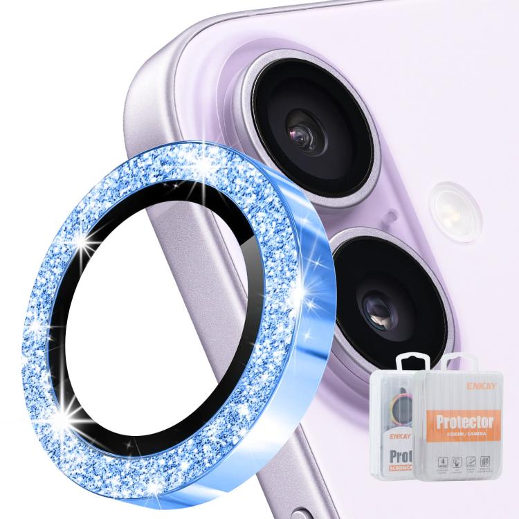 ENKAY Hat-Prince Glitter Lente posteriore Pellicola in vetro temperato in lega di alluminio, For iPhone 17 Pro / 17 Pro Max, For iPhone 17, For iPhone Air