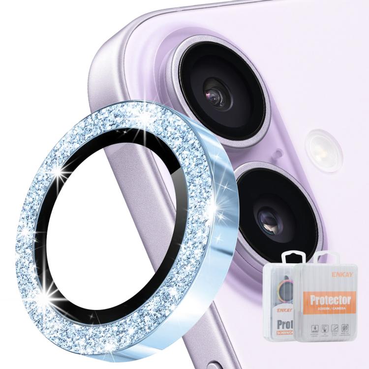 ENKAY Hat-Prince Glitter Lente posteriore Pellicola in vetro temperato in lega di alluminio, For iPhone 17 Pro / 17 Pro Max, For iPhone 17, For iPhone Air