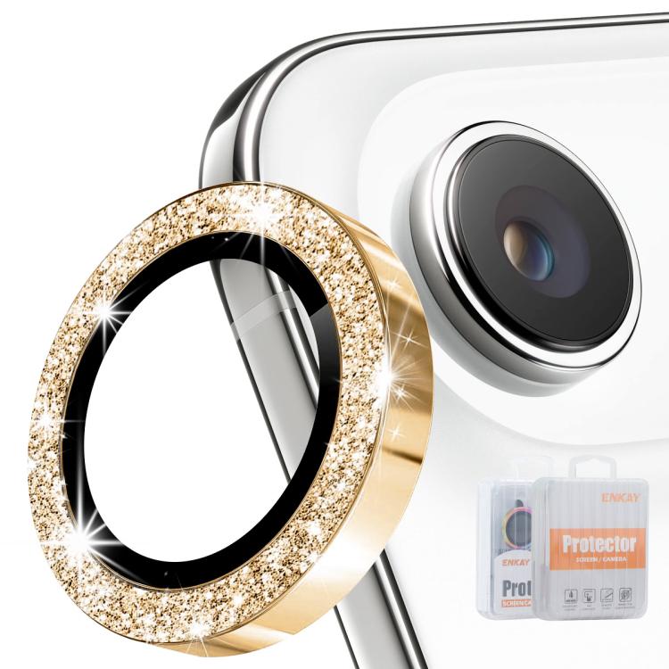 ENKAY Hat-Prince Glitter Lente posteriore Pellicola in vetro temperato in lega di alluminio, For iPhone 17 Pro / 17 Pro Max, For iPhone 17, For iPhone Air