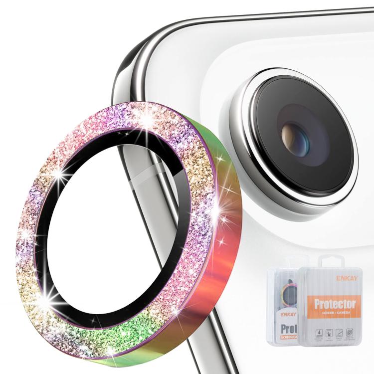 ENKAY Hat-Prince Glitter Lente posteriore Pellicola in vetro temperato in lega di alluminio, For iPhone 17 Pro / 17 Pro Max, For iPhone 17, For iPhone Air