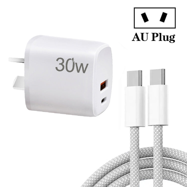 Caricatore USB-C PD 30W con cavo Type-C 1m e spina AU
