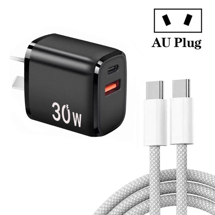Caricatore USB-C PD 30W con cavo Type-C 1m e spina AU