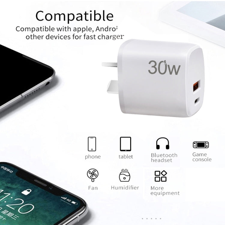 Caricatore USB-C PD 30W con cavo Type-C 1m e spina AU