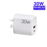 Caricatore USB-C PD 30W + QC3.0 con cavo USB-Type C 1m