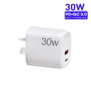 Caricatore USB PD30W USB-C/Type-C + QC3.0 con cavo dati da USB a micro USB da 1 m, spina AU, AU Plug + USB to Micro USB Cable