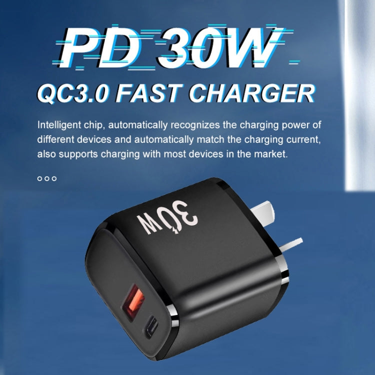 Caricatore USB-C PD 30W + QC3.0 con cavo Micro USB 1m