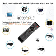 T1-PRO-TV con microfono Android TV Box telecomando intelligente con funzione IR a 2 tasti Air Mouse, T1-PRO-TV