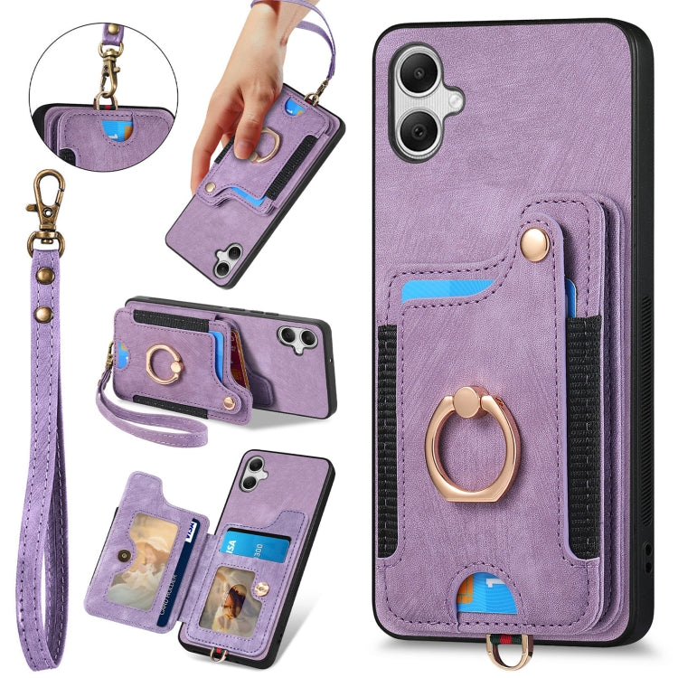 Custodia per telefono a portafoglio multi-scheda effetto pelle retrò, For Samsung Galaxy A15, For Samsung Galaxy A05, For Samsung Galaxy A05s, For Samsung Galaxy A25