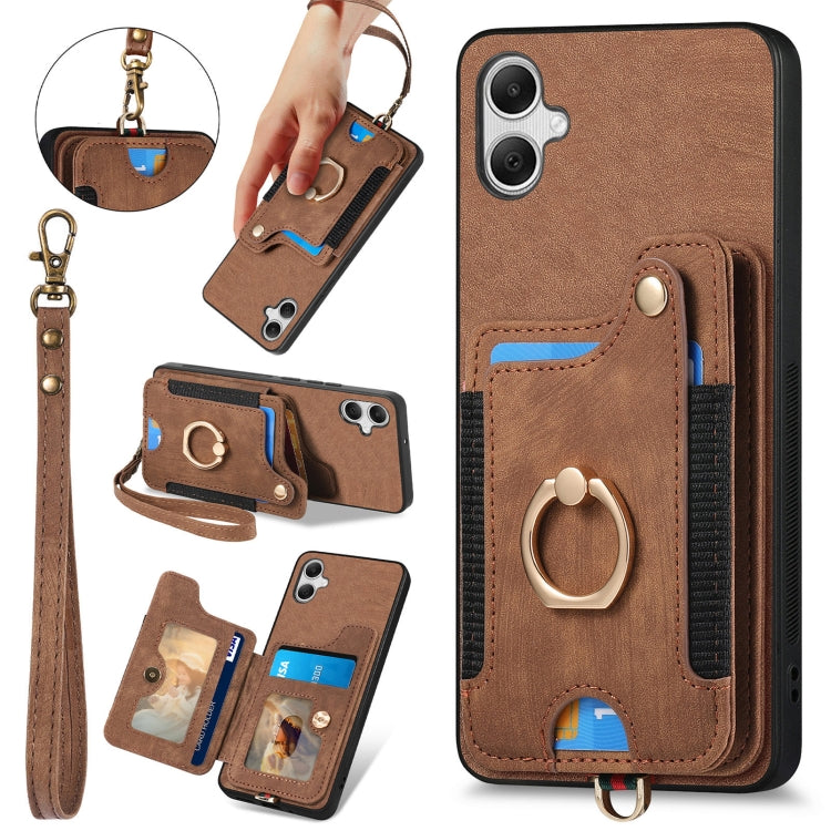 Custodia per telefono a portafoglio multi-scheda effetto pelle retrò, For Samsung Galaxy A15, For Samsung Galaxy A05, For Samsung Galaxy A05s, For Samsung Galaxy A25