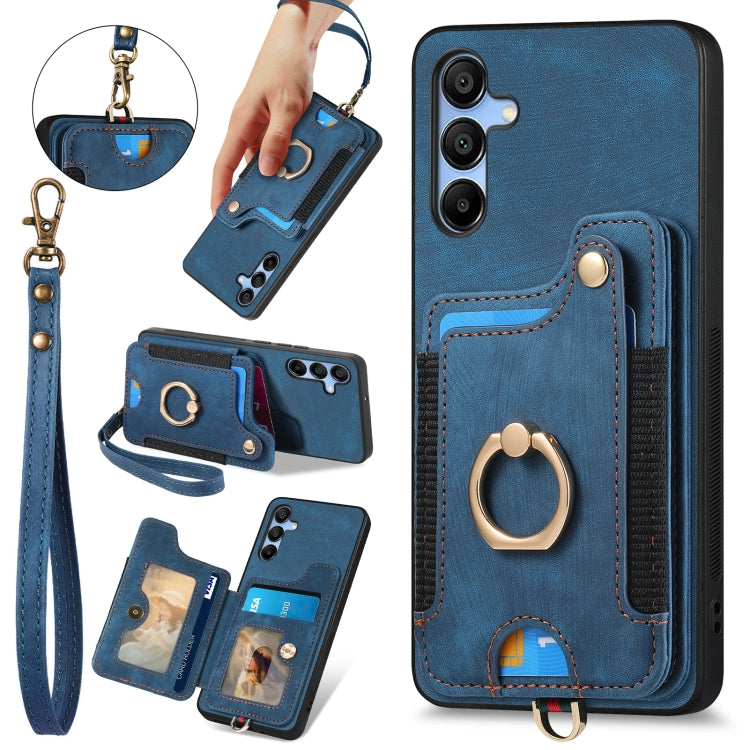 Custodia per telefono a portafoglio multi-scheda effetto pelle retrò, For Samsung Galaxy A15, For Samsung Galaxy A05, For Samsung Galaxy A05s, For Samsung Galaxy A25