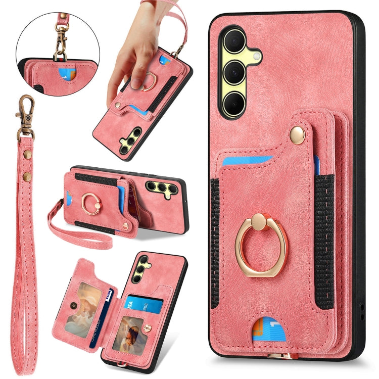 Custodia per telefono a portafoglio multi-scheda effetto pelle retrò, For Samsung Galaxy A55, For Samsung Galaxy A35, For Samsung Galaxy S24 Ultra 5G, For Samsung Galaxy S24+ 5G