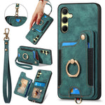 Custodia per telefono a portafoglio multi-scheda effetto pelle retrò, For Samsung Galaxy A55, For Samsung Galaxy A35, For Samsung Galaxy S24 Ultra 5G, For Samsung Galaxy S24+ 5G