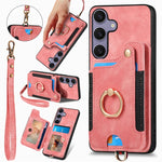 Custodia per telefono a portafoglio multi-scheda effetto pelle retrò, For Samsung Galaxy A36, For Samsung Galaxy S25 5G, For Samsung Galaxy S25+ 5G, For Samsung Galaxy S25 Ultra 5G