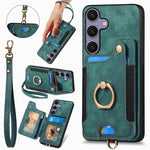 Custodia per telefono a portafoglio multi-scheda effetto pelle retrò, For Samsung Galaxy A36, For Samsung Galaxy S25 5G, For Samsung Galaxy S25+ 5G, For Samsung Galaxy S25 Ultra 5G
