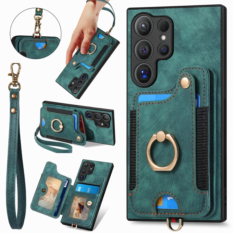 Custodia per telefono a portafoglio multi-scheda effetto pelle retrò, For Samsung Galaxy A36, For Samsung Galaxy S25 5G, For Samsung Galaxy S25+ 5G, For Samsung Galaxy S25 Ultra 5G