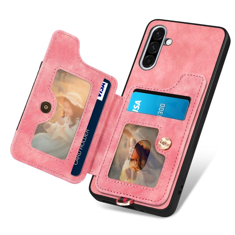 Custodia per telefono a portafoglio multi-scheda effetto pelle retrò, For Samsung Galaxy A36, For Samsung Galaxy S25 5G, For Samsung Galaxy S25+ 5G, For Samsung Galaxy S25 Ultra 5G