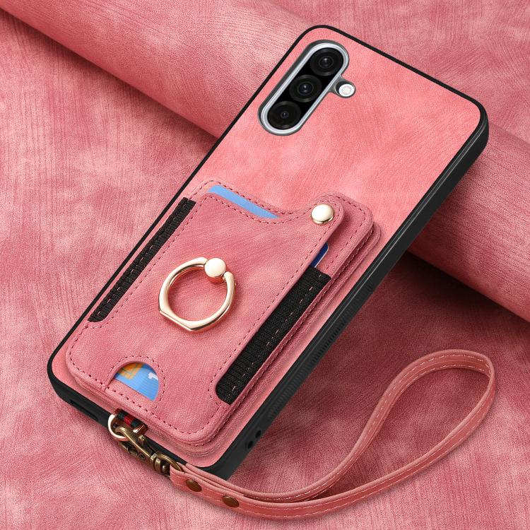 Custodia per telefono a portafoglio multi-scheda effetto pelle retrò, For Samsung Galaxy A36, For Samsung Galaxy S25 5G, For Samsung Galaxy S25+ 5G, For Samsung Galaxy S25 Ultra 5G