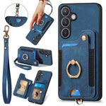 Custodia per telefono a portafoglio multi-scheda effetto pelle retrò, For Samsung Galaxy A57 5G, For Samsung Galaxy A37 5G, For Samsung Galaxy S25 Edge 5G, For Samsung Galaxy A56 5G