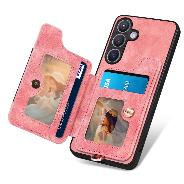 Custodia per telefono a portafoglio multi-scheda effetto pelle retrò, For Samsung Galaxy A57 5G, For Samsung Galaxy A37 5G, For Samsung Galaxy S25 Edge 5G, For Samsung Galaxy A56 5G