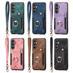Custodia per telefono a portafoglio multi-scheda effetto pelle retrò, For Samsung Galaxy A55, For Samsung Galaxy A35, For Samsung Galaxy S24 Ultra 5G, For Samsung Galaxy S24+ 5G