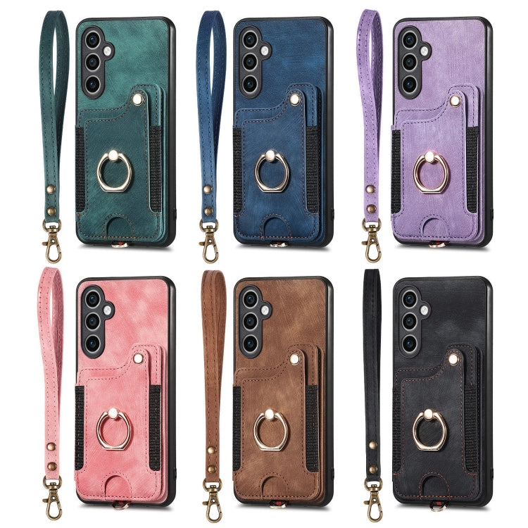 Custodia per telefono a portafoglio multi-scheda effetto pelle retrò, For Samsung Galaxy Note10+
