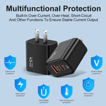 Caricabatterie USB-C 45W + USB QC3.0 20W per smartphone compatibi