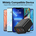 Caricabatterie USB-C 45W + USB QC3.0 20W per smartphone compatibi