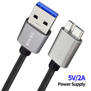 Cavo JUNSUNMAY USB 3.0 maschio a Micro-B compatibile con il disco rigido della fotocamera Samsung, 0.3m, 1m, 2m, 3m, 5m
