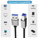Cavo JUNSUNMAY USB 3.0 maschio a USB 3.0 maschio compatibile con docking station, 0.3m, 1m, 2m