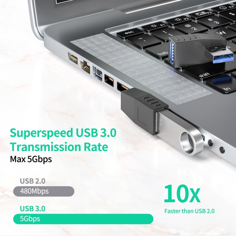 Adattatore USB 3.0 angolo 90° maschio-femmina