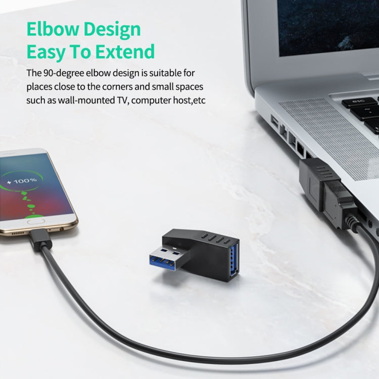 Adattatore USB 3.0 angolo 90° maschio-femmina
